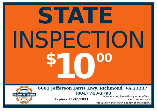 Coupon Virginia Car Inspection near DuPont Plant Richmond 23234 Special